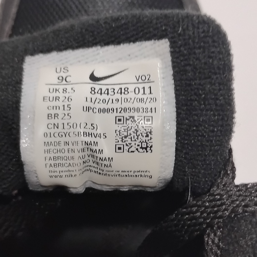 Nike Air Max 844348-011 "Command Flex" Sneaker Black White Leather Lace Up 9C - Picture 2 of 5